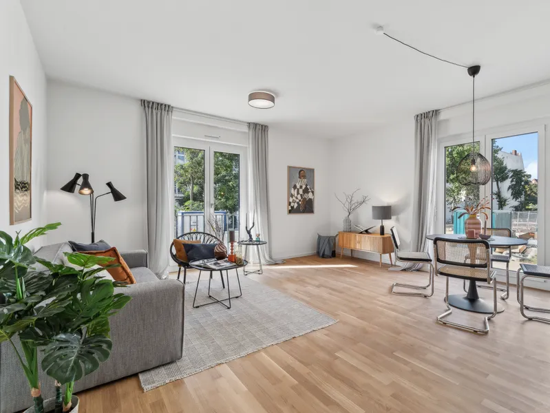 Helle und moderne 3-Zimmer-Wohnung: Neubau mit Einbauküche und schönem Balkon — photo 1